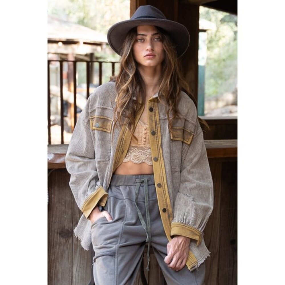 Powder Taupe Vintage Corduroy Jacket